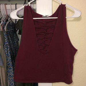 Maroon Crop Top